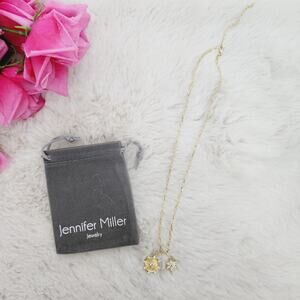 Jennifer Miller Jewelry Starburst Charm Chain Necklace - 14K Gold Plated - New